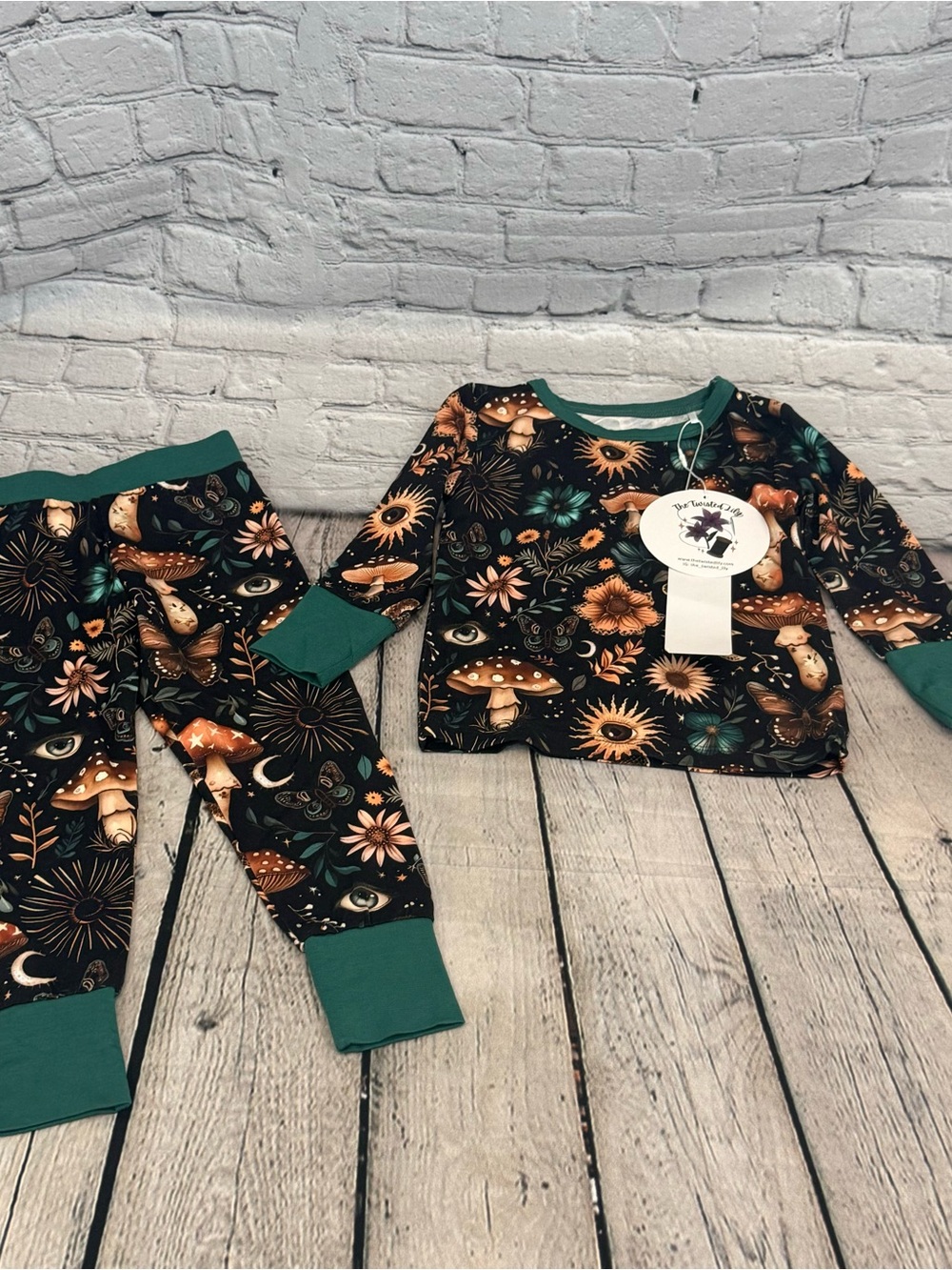 Twisted Lily Mushroom Bamboo Pajama Set